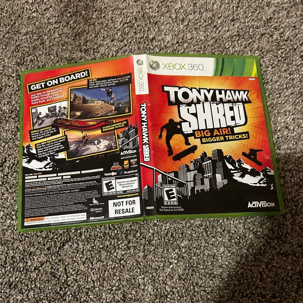 Tony hawk shred Xbox 360 game